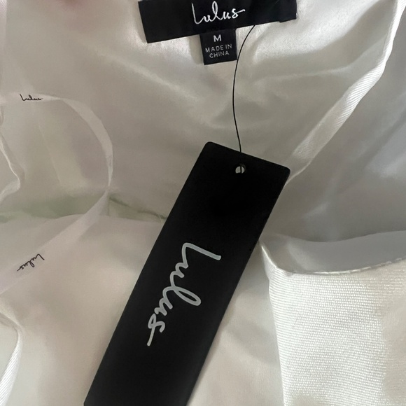 Lulus Classy Aesthetic White Taffeta Bow Midi Dress With Pockets - Size M - Picture 3 of 3